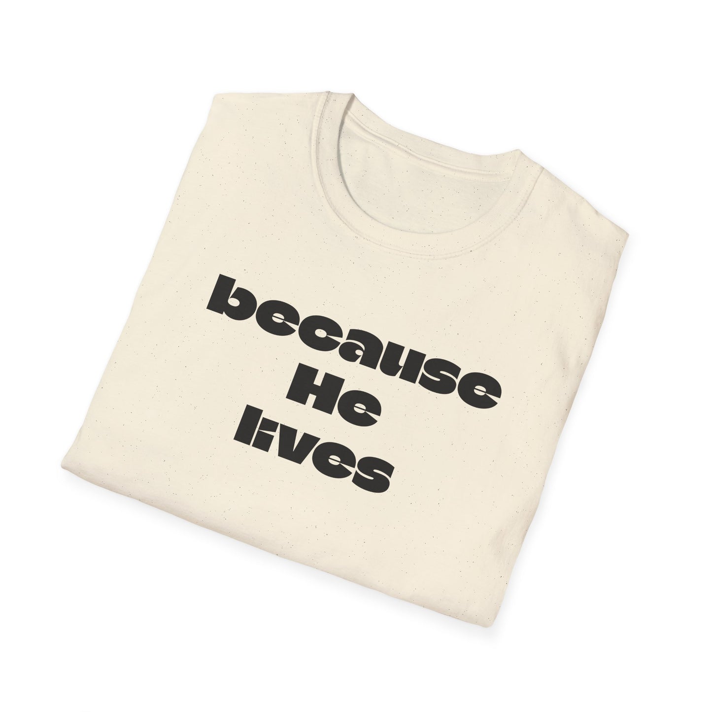 Because He Lives T‑Shirt — Christian Faith Hymn Tee (Inspirational Religious Gift)