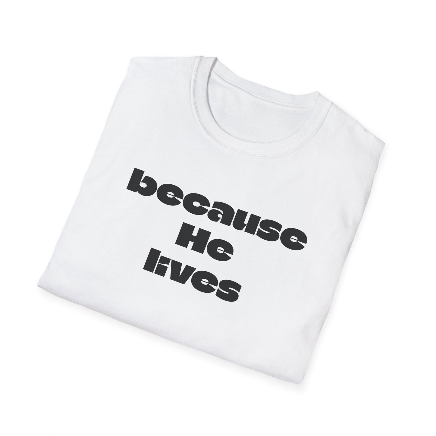 Because He Lives T‑Shirt — Christian Faith Hymn Tee (Inspirational Religious Gift)